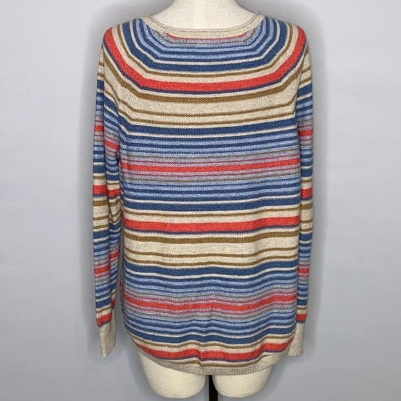 L.L. Bean Cotton and Recycled Cotton Striped Sweater - Size Large Petite - Picture 3 of 7
